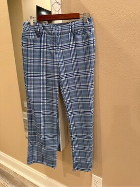 New York & Company Blue Plaid Dress Pants